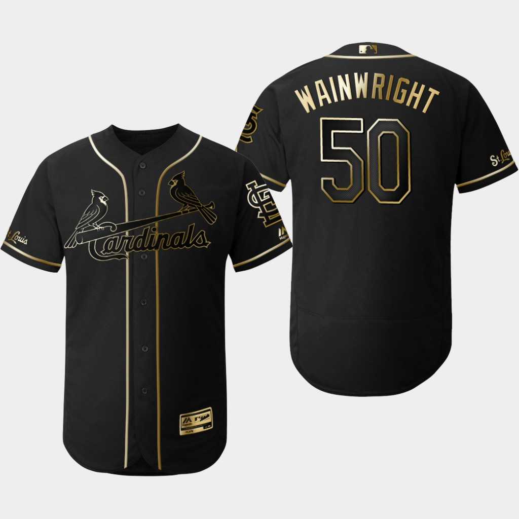 Cardinals 50 Adam Wainwright Black Gold Flexbase Jersey Dzhi,We sell and wholesale Cardinals 50 Adam Wainwright Black Gold Flexbase Jersey Dzhi on line form chian!